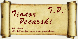Tiodor Pecarski vizit kartica